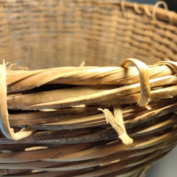 Antique Handmade Wicker Basket Handles Rustic Republic of China - Picture 11 of 11